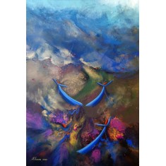 Khusro Subzwari, 24 x 36 Inch, Acrylics on Canvas, Figurative Painting, AC-KS-248